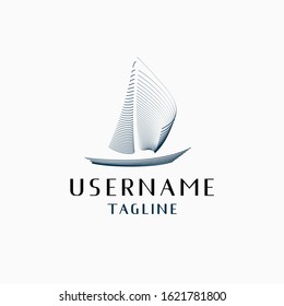 sail boat logo design inspiration . sailing boat logo design inspiration . sailboat logo design . sail yacht logo template . line yacht icon template