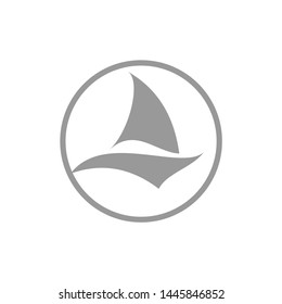 Sail boat logo design template vector illustration