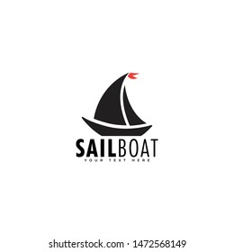 Sail boat logo design template vector isolated