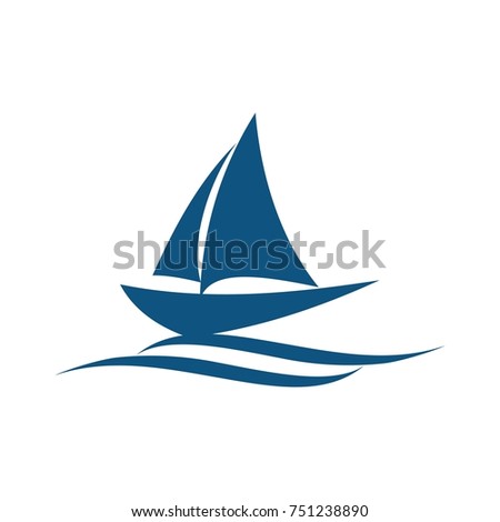 sail boat logo design template vector stock vector royalty free