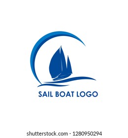 SAIL BOAT LOGO DESIGN VECTOR