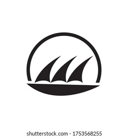 Sail Boat logo design vector