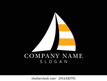 sail boat logo design vector template,