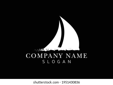 sail boat logo design vector template,