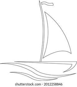 Sail boat logo design vector stock