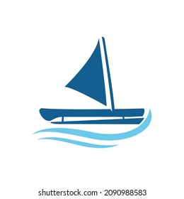 sail boat logo design vector template