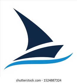 Sail boat logo designs- vector logo template concept illustration.  Design element.

