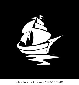 Sail boat logo icon for companies, corporations, a new brand logo or emblem. Vector illustration - Vector