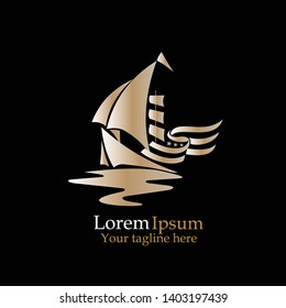 Sail boat logo icon for companies, corporations, a new brand logo or emblem. Vector illustration