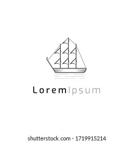 Sail Boat logo icon template. Vector illustration. Modern design