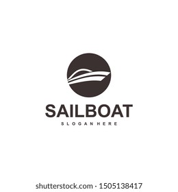sail boat logo template, design concept vector