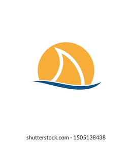sail boat logo template, design concept vector