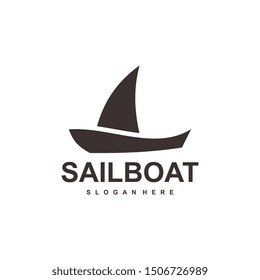 sail boat logo template, design concept vector