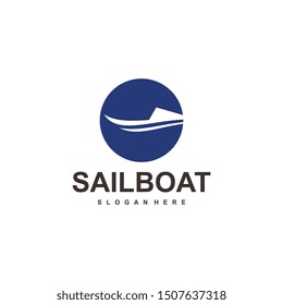 sail boat logo template, design concept vector