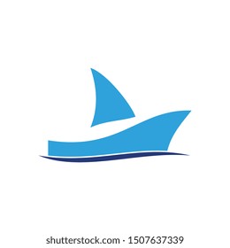 sail boat logo template, design concept vector