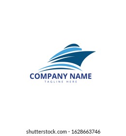 sail boat logo template, design concept vector. Ship Logo.