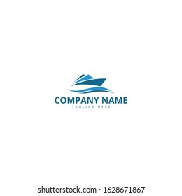 sail boat logo template, design concept vector. Ship Logo.