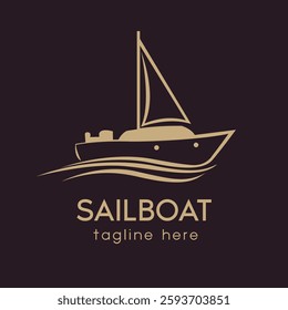 Sail boat logo vector design