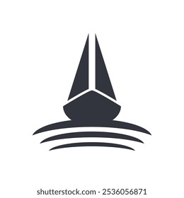 Ilustración de Plantilla de icono de Vector de logotipo de vela o barco