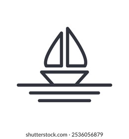Segel- oder Bootlogos, Vektorsymbol als Vorlage