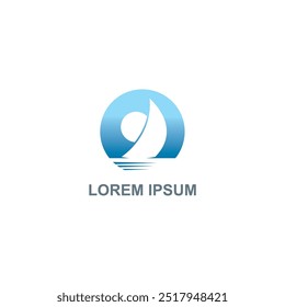 Sail boat ocean logo design