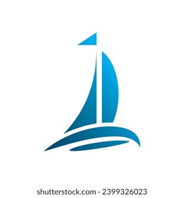 sail boat ocean simple logo