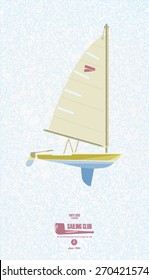 Sail boat on a blue background
