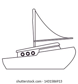 sail boat on white background
