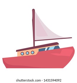 sail boat on white background