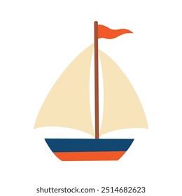 Sail boat on a white background.