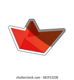 Sail boat origami icon vector illustration graphic design