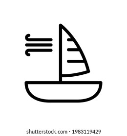 sail boat outline icon vector