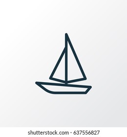 Sail Boat Outline Symbol. Premium Quality Isolated Ship  Element In Trendy Style.