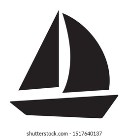 Sail boat for sailing flat vector icon for apps and websites