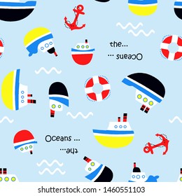 Sail Boat Ship Stock Vectors & Vector Clip Art, Summer sea . Isolated items on color background, Unforgettable holiday on the sea beach