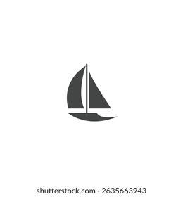 Sail boat silhouette Icon flat vector design