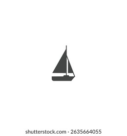Sail boat silhouette Icon flat vector design