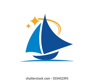 Sail Boat with Sparkling Morning Star