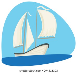 Sail Boat, symbol, vector illustration