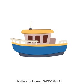 sail boat toy cartoon. puzzle robot, yacht doll, water fishing sail boat toy sign. isolated symbol vector illustration