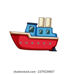 sail boat toy cartoon. sail travel, kid vessel, transportation fun sail boat toy sign. isolated symbol vector illustration