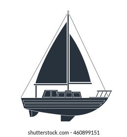 sail boat transport icon vector graphic isolated