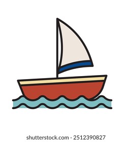 Sail Boat for Transportation Icon