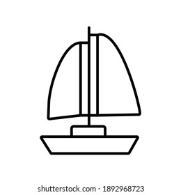 Sail Boat Transportation Vehicle line icon