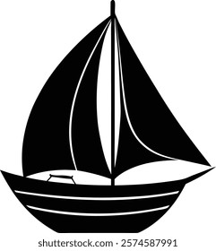 A sail boat vector art illustration