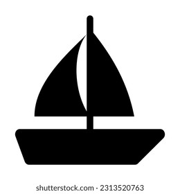 Sail Boat Vector Glyph Icon For Personal And Commercial Use.
