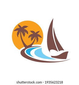 sail boat, vector graphic design element 