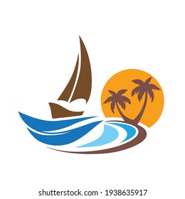 sail boat, vector graphic design element 