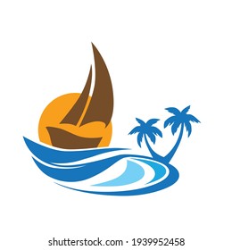 sail boat, vector graphic design element 