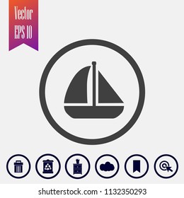 Sail boat vector icon